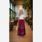 دامن نخی زنانه فری سایز جنس ململ قد 100