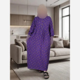 پیراهن گلدار جلو دکمه نخی سایز بزرگ