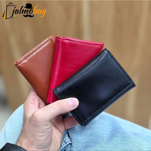 کیف پول جیبی و جاکارتی چرم طبیعی اصل مردانه کوچک