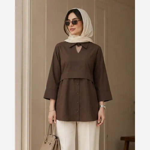 تونیک زنانه لینن مدل پری سایز 38 تا 48