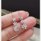 M گوشواره نقره آویز طرح ستاره عیار 925 زنانه