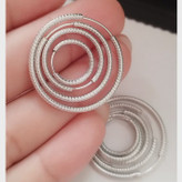 M گوشواره نقره حلقه ای زنانه عیار 925 تراش دار