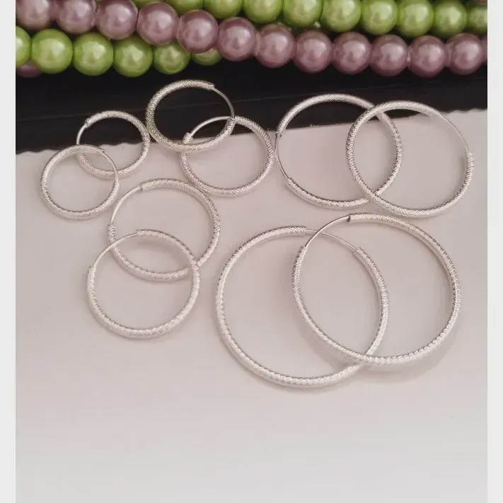 M گوشواره نقره حلقه ای زنانه عیار 925 تراش دار