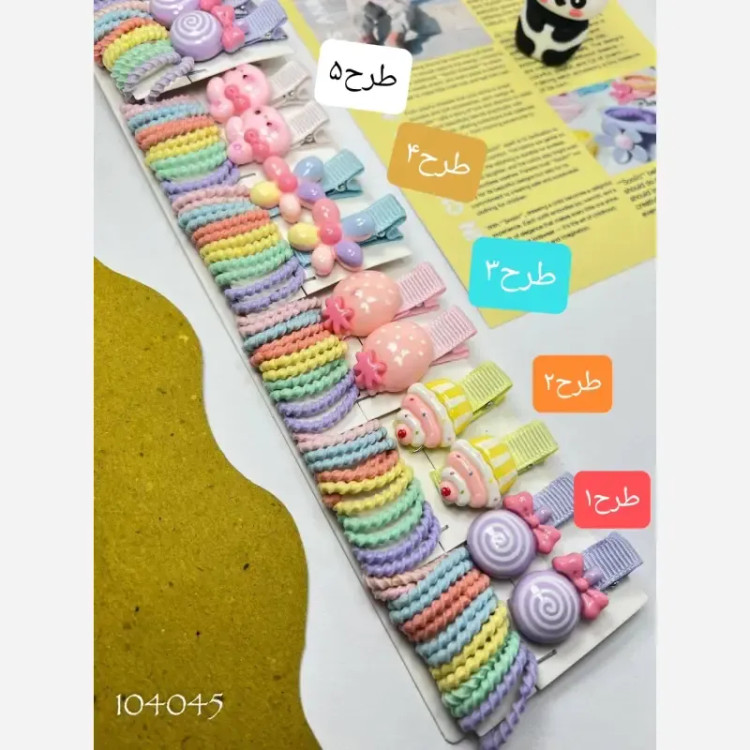 پک کش و گیره مو دخترانه (12 عدد کش و 2 عدد گیره انبری)